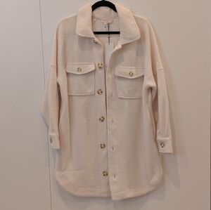NWT CALIA by Carrie Underwood Cream Button-Front Utility Shacket